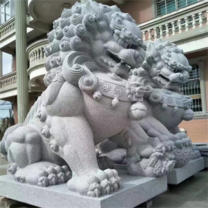 傳統青石石雕獅子 | 宮廟宗祠專用獻錢獅定製 | 惠安源頭工廠